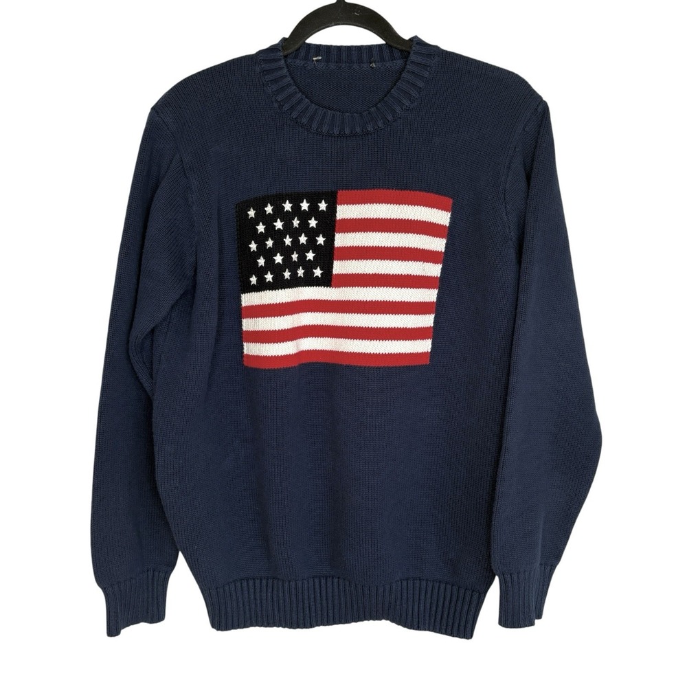 Brandy Melville American Flag Crewneck Sweater One Size Preppy Y2k USA Nautical